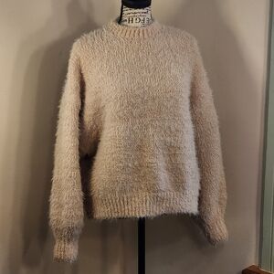 Zara Soft Beige Crew Neck Sweater